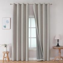 Cortinas Blackout Joydeco Burg 213x213cm 2 painéis branco acinzentado