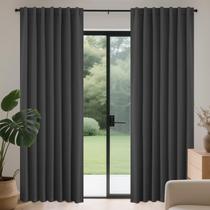 Cortinas Blackout Joydeco com isolamento térmico 244 cm cinza escuro Cortinas Blackout Joydeco com isolamento térmico 244 cm cinza escuro
