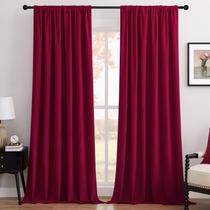 Cortinas Blackout Joydeco de Terciopelo Rojo 100% 183x183 cm 2 Paneles