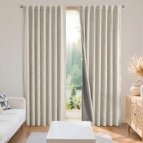 Cortinas Blackout Joydeco Natural Linen 94x240cm, bege, 2 painéis