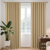 Cortinas Blackout Joydeco White com 244 cm de comprimento para quarto
