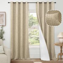 Cortinas Blackout Lajode 100% linho 213x132cm 2 painéis brancos