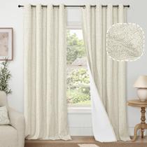 Cortinas Blackout Lajode 100% linho 230x229cm 2 painéis naturais