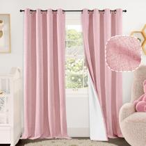 Cortinas Blackout Lajode Baby Pink Linen, 214 cm de comprimento, 2 painéis