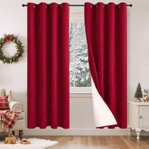 Cortinas Blackout Lajode Linen 100% Black Out 183x183cm vermelhas