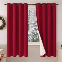 Cortinas Blackout Lajode Red Christmas 100% linho 160x160cm