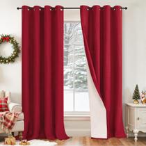 Cortinas Blackout Lajode Red Linen para sala de estar 213x213cm