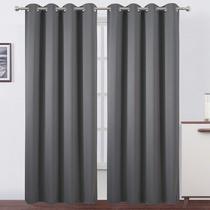 Cortinas Blackout LEMOMO Grey 100% poliéster 132x213cm 2 painéis