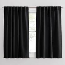 Cortinas Blackout PONY DANCE Nursery 132x137cm pretas, conjunto de 2