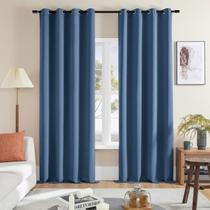 Cortinas Blackout Rutterllow com isolamento térmico azul 132x241cm