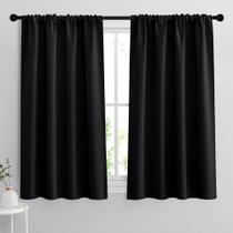 Cortinas Blackout RYB HOME Bloco de luz solar 42x45 polegadas preto