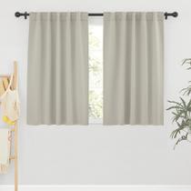 Cortinas Blackout RYB HOME para quarto 42x115cm, naturais, 2 painéis