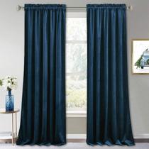 Cortinas Blackout RYB HOME - Veludo Azul Marinho 132x213cm (2 Painéis)