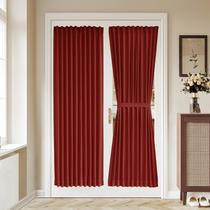 Cortinas blackout vermelhas Vatge French Door Cortinas de porta com decoração natalina para Natal/Festivais, 1 painel, L36 x L72, vermelhas