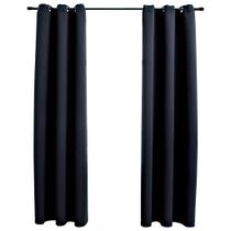 Cortinas Blackout vidaXL Simple Design 37 x 160 cm pretas, conjunto de 2 Cortinas Blackout vidaXL Simple Design 37 x 160 cm pretas, conjunto de 2
