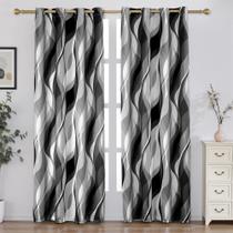 Cortinas Blackout weesire listradas em preto/cinza, 100% bloco claro Cortinas Blackout weesire listradas em preto/cinza, 100% bloco claro