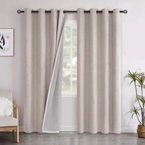 Cortinas Blackout YoungStex Linen, 203 cm de comprimento, bege, 2 painéis Cortinas Blackout YoungStex Linen, 203 cm de comprimento, bege, 2 painéis