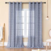 Cortinas Blue Boho Linen Estelar Textiler - 2 Painéis (213x213cm)