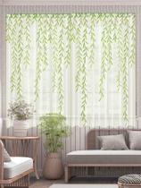 Cortinas Breling Willow Voile Green Sheers Leaf 100x160cm 4 unidades
