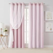 Cortinas Bujasso Blackout Rosa com Sobreposição Translúcida e Escurecimento de 80% Cortinas Bujasso Blackout Rosa com Sobreposição Translúcida e Escurecimento de 80%