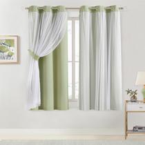 Cortinas Bujasso Sage Green 90% Blackout c/ Sheer 160x160cm Cortinas Bujasso Sage Green 90% Blackout c/ Sheer 160x160cm