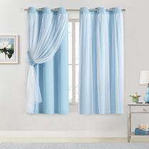 Cortinas Bujasso Sky Blue 80% Blackout com sobreposição transparente 160x160cm Cortinas Bujasso Sky Blue 80% Blackout com sobreposição transparente 160x160cm