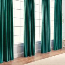 Cortinas Chanasya Premium Solid Velvet 100% poliéster 52x96