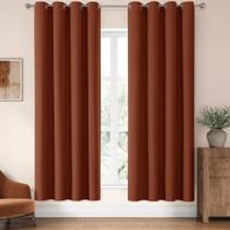 Cortinas Chris Dowa 100% Blackout Linen 132x183cm Terracotta