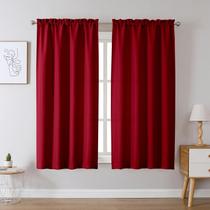 Cortinas Chyhomenyc, 2 painéis, 102x160 cm, linho sintético vermelho