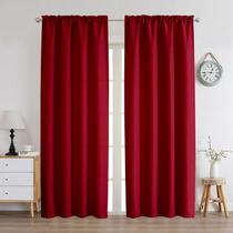 Cortinas Chyhomenyc 2 Painéis 102x213 cm Vermelhas com Filtragem Semi-Luz
