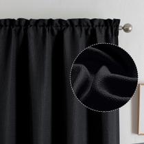 Cortinas Chyhomenyc Black Faux Linen 213x102cm 2 painéis