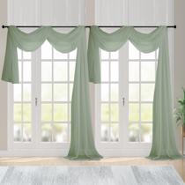 Cortinas Chyhomenyc Sheer Rod Pocket 107x366 cm Verde Sálvia Cortinas Chyhomenyc Sheer Rod Pocket 107x366 cm Verde Sálvia
