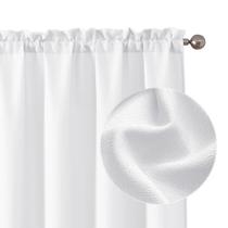 Cortinas Chyhomenyc White Faux Linen 40x180cm, conjunto de 2 painéis