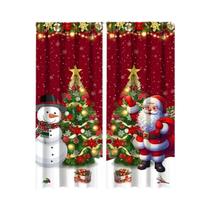 Cortinas Com Estampa De Natal, 2 Peças, Com Bolso Para Varão, Para Sala De Estar, Cozinha, Quarto,