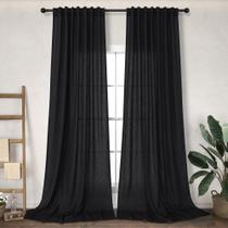 Cortinas DANCURTON, extra longas, 274 cm de comprimento, linho, conjunto de 2 painéis Cortinas DANCURTON, extra longas, 274 cm de comprimento, linho, conjunto de 2 painéis