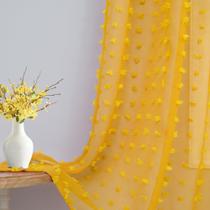 Cortinas DANCURTON Mustard Yellow Sheer 213 cm de comprimento 2 painéis