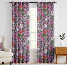 Cortinas de Algodão Extra Longas Vargottam para Tetos Altos ou Portas Francesas, Filtragem de Luz, 2 Painéis, Floral - Vargottam Cortinas de Algodão Extra Longas Vargottam para Tetos Altos ou Portas Francesas, Filtragem de Luz, 2 Painéis, Floral - Vargottam