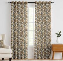 Cortinas de Algodão Extra Longas Vargottam para Tetos Altos ou Portas Francesas, Filtro de Luz, 2 Painéis, Design Folhas - Vargottam Cortinas de Algodão Extra Longas Vargottam para Tetos Altos ou Portas Francesas, Filtro de Luz, 2 Painéis, Design Folhas - Vargottam