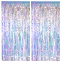Cortinas de alumínio com franjas GREATRIL Iridescent Neon Transparent x2 Cortinas de alumínio com franjas GREATRIL Iridescent Neon Transparent x2