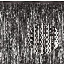 Cortinas de alumínio com franjas KEEUH pretas de 1 m x 2 m - pacote com 4 unidades de Halloween