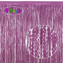 Cortinas de alumínio KEEUH Purple, pacote com 4, 100 cm x 200 cm, franja ondulada