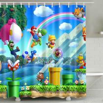 Cortinas de banheiro impermeáveis para crianças Super Mario Poliéster - generic