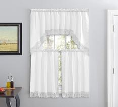 Cortinas de café American Linen para cozinha e banheiro (brancas)