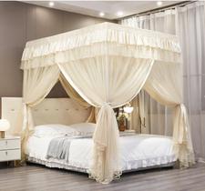 Cortinas de cama com dossel Mengersi Queen Size Ivory para meninas