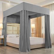 Cortinas de cama com dossel Mengersi Solid Four Corner Post Mosquiteiro Cortinas de cama com dossel Mengersi Solid Four Corner Post Mosquiteiro