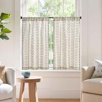 Cortinas de Cocina jinchan Flecha Boho Lino 90 cm de Largo 2 Paneles