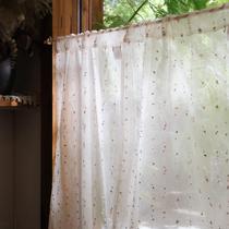 Cortinas de cozinha Jinchan Semi Sheer 36cm Mini Pom-Pom Voile