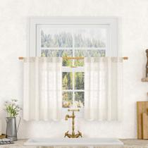 Cortinas de cozinha LAMIT Cream Linen 76x76cm 2 painéis