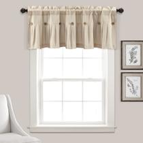 Cortinas de cozinha Valance Lush Decor Linen Button 84x46cm
