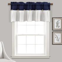 Cortinas de cozinha Valance Lush Decor Linen Button Farmhouse